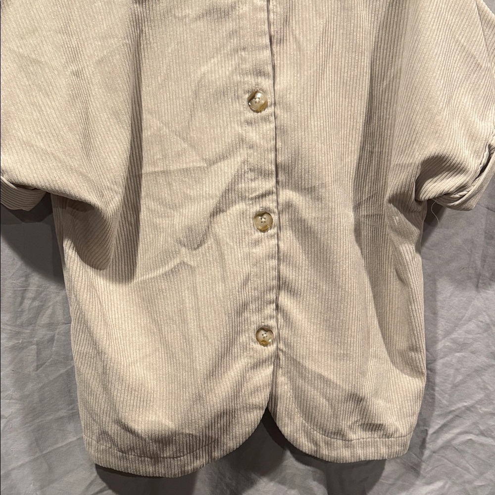 Madewell Cream V-Neck Short Sleeve Tee - Picture 9 of 9
